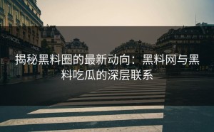 揭秘黑料圈的最新动向：黑料网与黑料吃瓜的深层联系