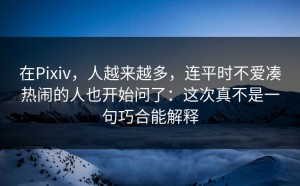 在Pixiv，人越来越多，连平时不爱凑热闹的人也开始问了：这次真不是一句巧合能解释