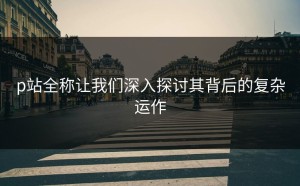 p站全称让我们深入探讨其背后的复杂运作