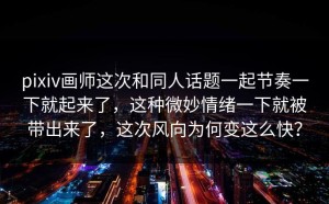 pixiv画师这次和同人话题一起节奏一下就起来了，这种微妙情绪一下就被带出来了，这次风向为何变这么快？