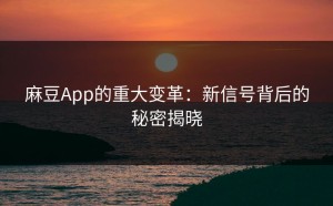 麻豆App的重大变革：新信号背后的秘密揭晓