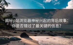 揭秘p站浏览器神秘兴起的背后故事：你是否错过了最关键的信息？