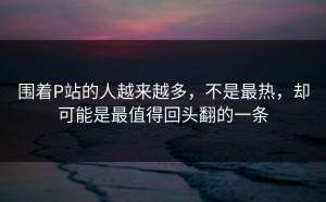 围着P站的人越来越多，不是最热，却可能是最值得回头翻的一条