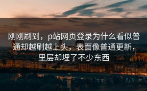 刚刚刷到，p站网页登录为什么看似普通却越刷越上头，表面像普通更新，里层却埋了不少东西