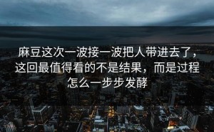 麻豆这次一波接一波把人带进去了，这回最值得看的不是结果，而是过程怎么一步步发酵