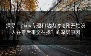 探寻“pixiv专题和站内讨论刚开始没人在意后来全在找”的深层原因