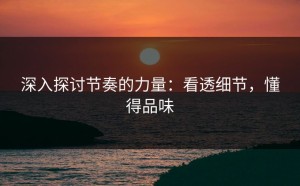 深入探讨节奏的力量：看透细节，懂得品味