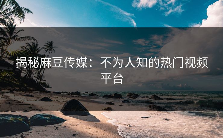 揭秘麻豆传媒：不为人知的热门视频平台
